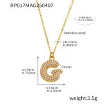 color: RP017-G Letter Gold Necklace 40+5cm