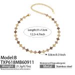 color: TXP618-B Style Purple Zircon Gold Necklace -31+12cm