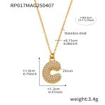 color: RP017-C Letter Gold Necklace 40+5cm