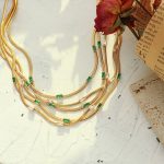 Socialite Non-Fading Inlaid Zircon Necklace Personalized Bracelet Electroplated 18K Gold Fashionable Jewelry Set