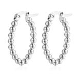 color: Steel Color Egg Shape Welded Bead Earrings MS-344E