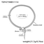 color: TXP477-Steel Color Necklace 41+5cm