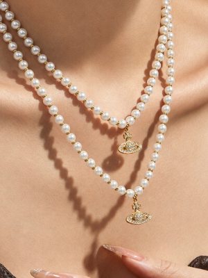 New Popular Stainless Steel Inlaid Zircon Planet Pendant Bracelet Earrings Ring Necklace Jewelry Combination