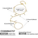 color: E508-Zircon Shell Pearl Gold Knuckle Chain -17+5cm