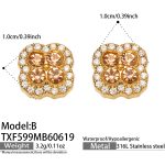 color: TXF599-B Style Champagne Zircon Gold Earrings