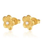 color: Plum Blossom Flower Stud Earrings 2 Gold