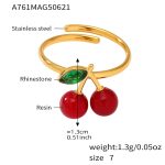 color: A761-Gold Cherry Ring / size: US 7