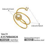 color: A357-Round Zircon Gold Open Ring