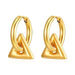 color: 2.5*12 Plain Ring Triangle Cutout Gold Ear Cuff