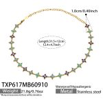 color: TXP617-Blue Zircon Gold Necklace -31.5+12cm