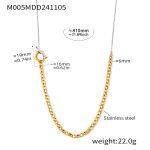 color: M005-Gold-Steel Mixed Color OT Clasp Sweater Chain