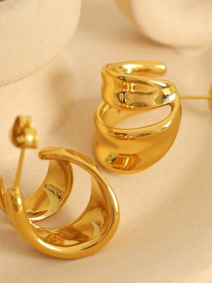Light Luxury Earrings Design High-Grade Stainless Steel Gold-Plated All-Match Female