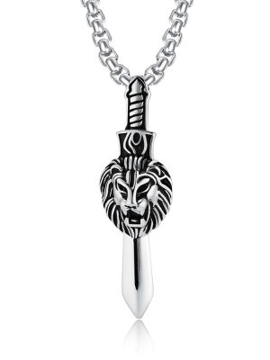 New Year Accessories Men's Jewelry Animal Series Lion Necklace Punk