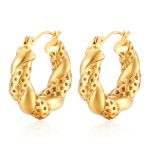 color: MS-168 Cast Multi Dot Earrings -Gold