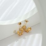 Cold Irregular with Personality C- Shaped Earrings Stainless Steel Gold-Plated Stud Earring Women All-Match Jewelry Women