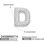 color: D450-Letter D Steel Color Pendant