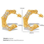 color: EH204 Czech Stone Gold Earrings