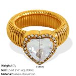 color: JZ50 US Size 6# White Zircon Gold Ring