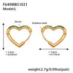 color: F649-Green Color Zircon Earrings -Large