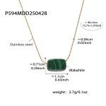 color: P594-Malachite Necklace 40+5cm