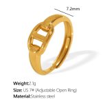 color: JZ96 US Size 7# Adjustable Gold Ring