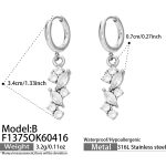 color: F1375-B Style Steel Color Earrings