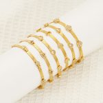 Light Luxury Zircon Stainless Steel Bracelet Female Circle Simple Temperamental All-Match Hand Jewelry