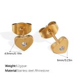 color: EH876WEG White Rhinestone Gold Earrings