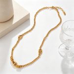 Advanced Pig Nose CD Letter Collarbone Necklace Stainless Steel Plated 18K Gold and Daylight Color Changtongqin Necklace