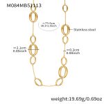 color: M084-Gold Sweater Chain 77+5cm