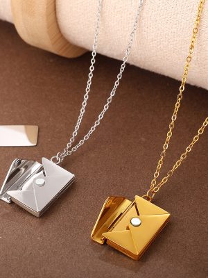 New Envelope Book Pendant Clavicle Chain Women's Artistic Necklace