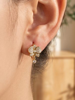 C- Type Butterfly Zircon Geometric Ear Studs Chic Light Luxury Versatile Personality Temperament Daily Earrings Earrings