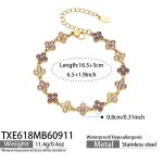 color: TXE618-Purple Zircon Gold Bracelet -16.5+5cm