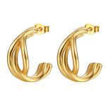 color: Cast Irregular Earrings Gold MS-308