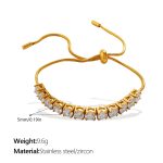 color: SL465WEG5MM White Zircon Bracelet