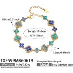 color: TXE599-Blue Zircon Gold Bracelet 17+5cm