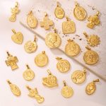 DIY Pendant Parts Collection Stainless Steel 18K Real Gold Necklace Jewelry