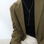 Autumn and Winter Long Heart-Shaped Knotted Sweater Chain Tassel Length Adjustable Stainless Steel Necklace Ornament