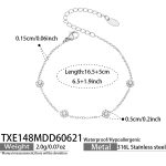 color: TXE148-White Zircon Steel Color Bracelet 16.5+5cm