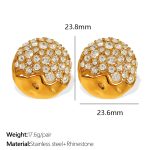 color: EH786 White Rhinestone Gold Earrings
