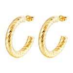 color: Sparkling Diagonal Hollow C Shape Gold MS-527E