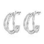 color: Three-wire Twist Earrings Steel Color