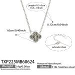 color: TXP225-Gray Zircon Steel Color Necklace -41.5+5cm
