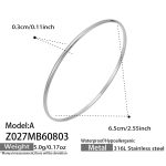 color: Z027-A Style Polished Steel Color Bangle