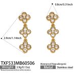 color: TXF533-White Zircon Earrings
