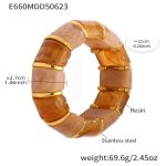 color: E660-Coffee Elastic Bangle 20cm