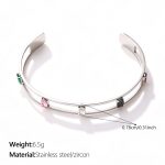 color: SZ14S Steel Color Adjustable Open Bangle