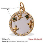 color: PJ490CRGS Multicolor Rhinestone Two-tone Gold Pendant