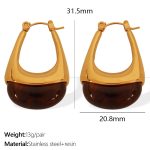 color: EH736 Amber Color Resin Gold Earrings