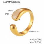 color: A584-Weight White Colored Glaze Gold Ring Size 7 / size: US 7